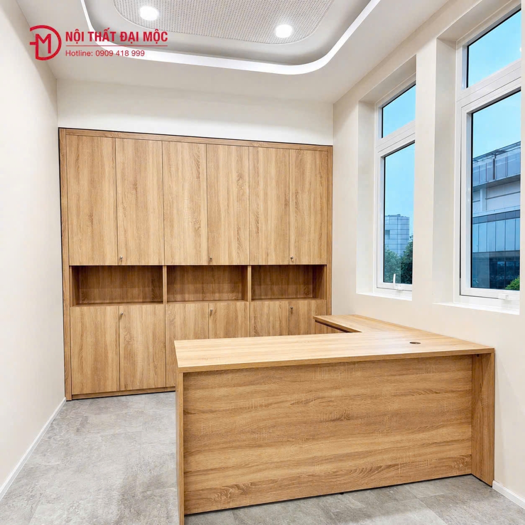 Bàn làm việc và tủ hồ sơ